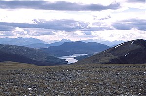 Geal Charn - view down to Loch Ossian - geograph.org.uk - 262301.jpg