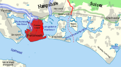 Portsea Island shown in red