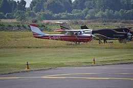 Aircraft parked at Thruxton Aerodrome