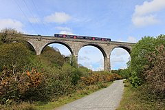 Carnon Viaduct - FGW 150126 above Mineral Tramways Trail.jpg