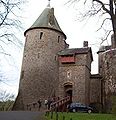 The bridge and main gateway into Castell Coch