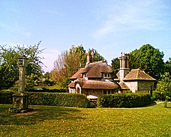 Sundial and Circular Cottage, Blaise Hamlet.jpg