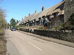 Thatched Cottages in Cranford St Andrew - geograph.org.uk - 1179263.jpg