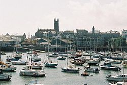 Penzance harbour and church.jpg