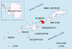 Location of Robert Island in the South Shetland Islands