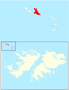 Grand Jason shown within the Falkland Islands