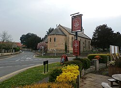 Church and Pub Sign in Woodsetts - geograph.org.uk - 4941507.jpg