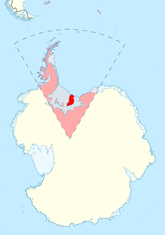 Berkner Island shown within the British Antarctic Territory