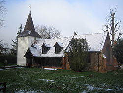 Greensted Church with snow.JPG