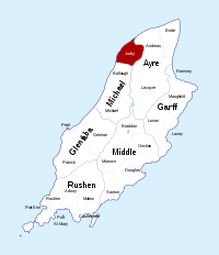 Map showing Jurby