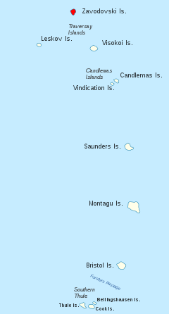 Location of Zavodovski Island