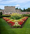 The house from the Parterre showing the restored 19th century planting scheme