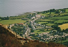 Trefor and the bay from the quarry
