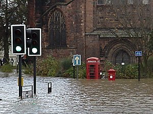Flooding in Abbey Foregate.