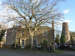 House and mill tower in Gedney Dyke, Lincolnshire (geograph 2723822).jpg