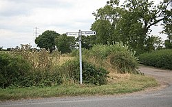 Signpost by the track for Foxholes Farm - geograph.org.uk - 1993918.jpg