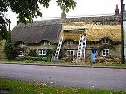 Rethatching a cottage in Yardley Gobion - geograph.org.uk - 256622.jpg