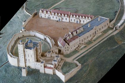 Model of Bolsover Castle as it may have looked in the late 1600s.