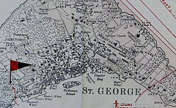 St George's Town and St George's Garrison , Bermuda OS Map Lieut AJ Savage 1901.jpg
