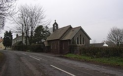 Road and Church at Princes Gate, Lampeter Velfrey - geograph.org.uk - 47749.jpg