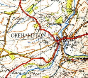 Okehampton Wikishire   300px Okehamptonmap 1946 