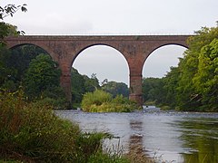 Railway bridge at Wetheral taken from the banks of the river - geograph.org.uk - 286754.jpg