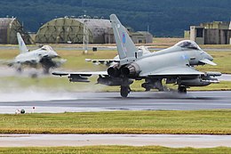 Typhoon FGR4 of 6 Squadron taking off from Lossiemouth