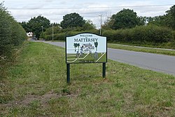 Mattersey Thorpe village boundary sign (geograph 4610376).jpg