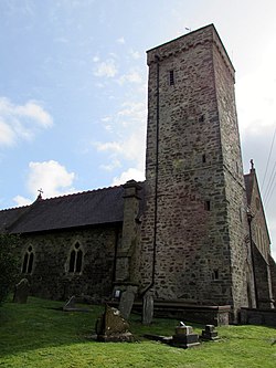 Medieval church tower, Prendergast, Haverfordwest (geograph 6086804).jpg