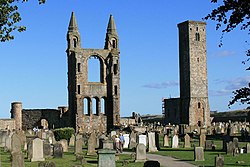 St Andrews cathedral and St Rules Tower.jpg