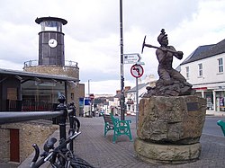 Cinderford Town Centre and the Miners' Memorial - geograph.org.uk - 132459.jpg