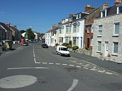 Southwell, Portland from the High Street roundabout.jpg