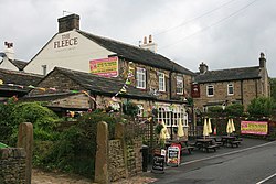 The Fleece in Holme, ready for 'Le Grand Départ' - geograph 4061722.jpg