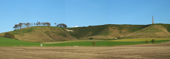Cherhill white horse and the Landsdowne Monument