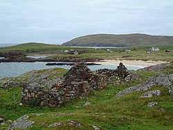 Remains of Black Houses overlooking Clachtoll Bay - geograph.org.uk - 29982.jpg