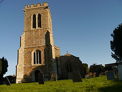 Church tower of St Andrew, Old, Northamptonshire.jpg