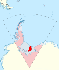 Berkner Island shown within the British Antarctic Territory