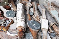 Close up of Hepworth's tools, in the workshop