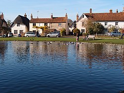 Cottages beyond Haddenham duck pond-geograph-3230575-by-Michael-Trolove.jpg